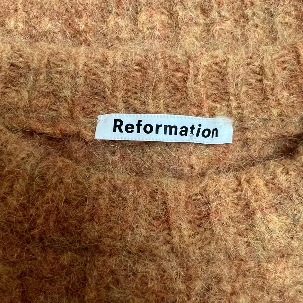 Reformation Tatum Alpaca Wool-blend Mustard Sweater - Picture 6 of 8